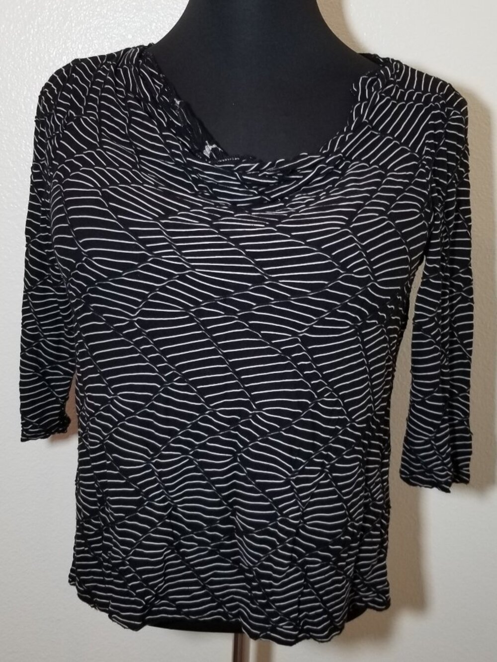 Dana Buchman Womens Large‎ 3/4 Sleeve Blouse Business Preppy Minimalist City